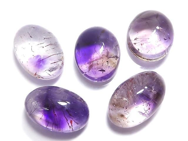 【動画】【1点もの】宝石質エレスチャルクォーツAAA カボション 5個セット NO.234の画像