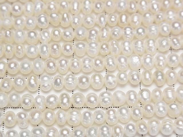 【動画】淡水真珠AA 縞入りポテト5mm ホワイト 1連(約33cm) サムネイル2