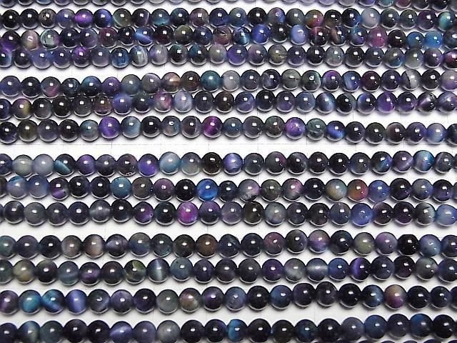 【動画】ミックスカラータイガーアイAAA- ラウンド4mm 1連(約36cm) サムネイル3