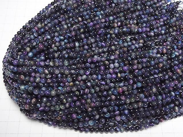 【動画】ミックスカラータイガーアイAAA- ラウンド4mm 1連(約36cm) サムネイル4