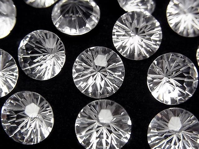 【動画】宝石質クリスタルAAA ルース ラウンド ファンシーカット10×10mm 2粒の画像