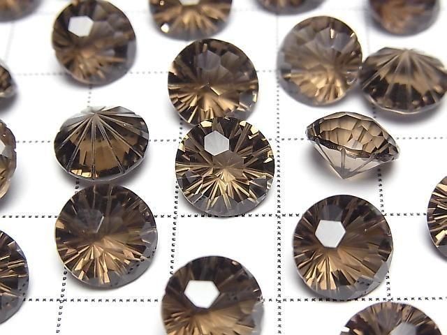【動画】宝石質スモーキークォーツAAA ルース ラウンド ファンシーカット10×10mm 2粒 サムネイル2