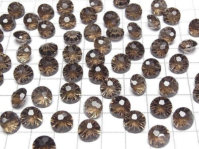 【動画】宝石質スモーキークォーツAAA ルース ラウンド ファンシーカット10×10mm 2粒 サムネイル4