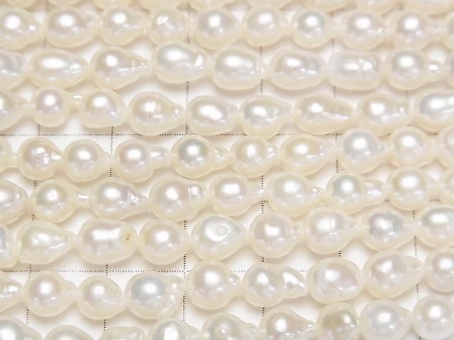 【動画】淡水真珠AA+ ナチュラルドロップ~ライス7~8mm ホワイト 1連(約35cm) サムネイル2