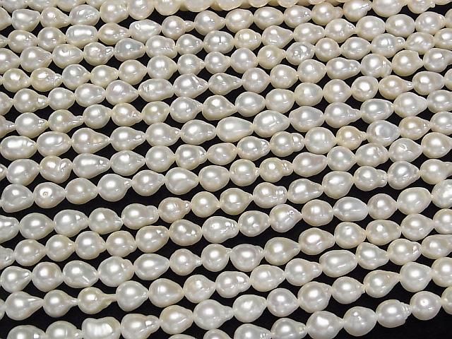 【動画】淡水真珠AA+ ナチュラルドロップ~ライス7~8mm ホワイト 1連(約35cm) サムネイル3