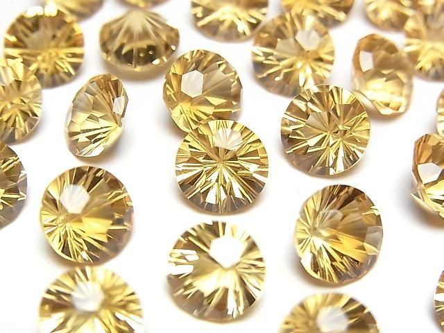 【動画】宝石質シトリンAAA ルース ラウンド ファンシーカット8×8mm 1粒の画像
