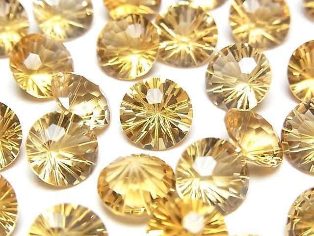 【動画】宝石質シトリンAAA ルース ラウンド ファンシーカット10×10mm 1粒の画像