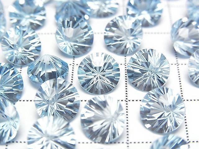 【動画】宝石質スカイブルートパーズAAA ルース ラウンド ファンシーカット8×8mm 1粒 サムネイル2