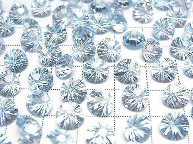 【動画】宝石質スカイブルートパーズAAA ルース ラウンド ファンシーカット8×8mm 1粒 サムネイル3