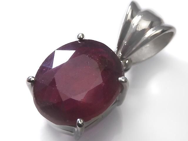 【動画】【1点もの】宝石質ルビーAAA- ファセットカットペンダントトップ SILVER925製 NO.5の画像