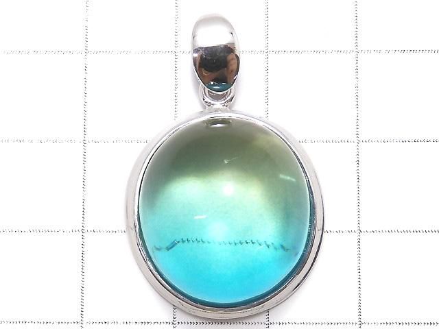 【動画】【1点もの】ブルーカラーアンバー(琥珀) ペンダントトップ SILVER925製 NO.172 サムネイル2