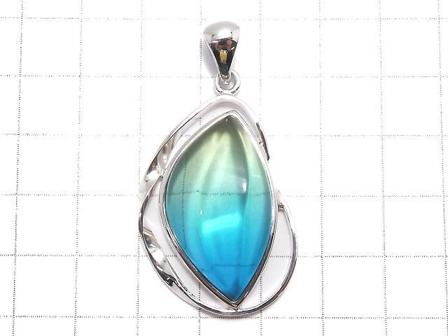 【動画】【1点もの】ブルーカラーアンバー(琥珀) ペンダントトップ SILVER925製 NO.176 サムネイル2