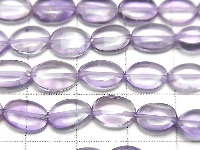 【動画】宝石質ピンクアメジストAAA- オーバル~フラットタンブル 半連/1連(約38cm) サムネイル2