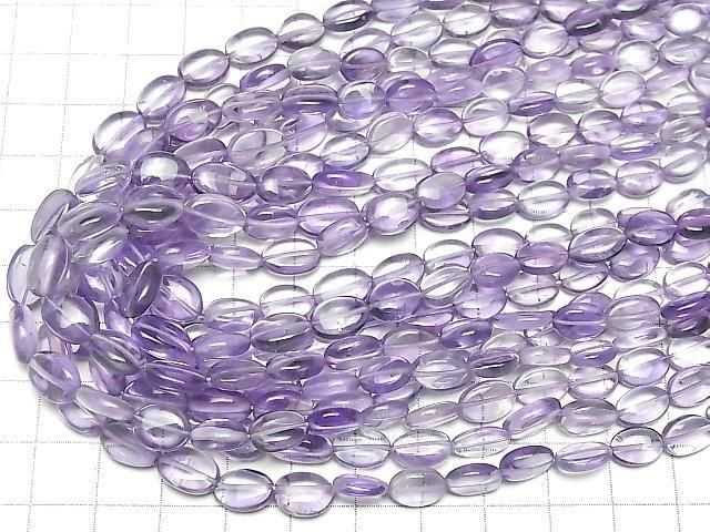 【動画】宝石質ピンクアメジストAAA- オーバル~フラットタンブル 半連/1連(約38cm) サムネイル4