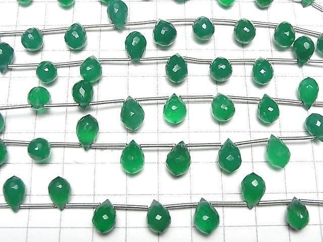 【動画】宝石質グリーンオニキスAAA マーキスライス ブリオレットカット 1連(8粒) サムネイル4