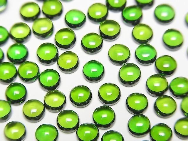 【動画】宝石質クロムダイオプサイドAAAA ラウンド カボション4×4mm 2個の画像