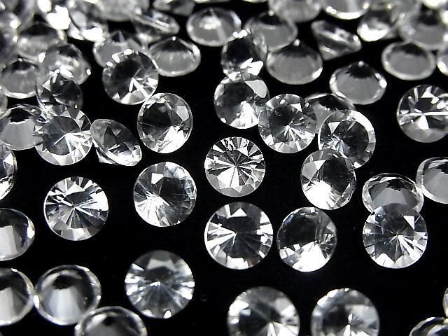 【動画】宝石質クリスタルAAA ルース ラウンド コンケーブカット6×6mm 5粒の画像