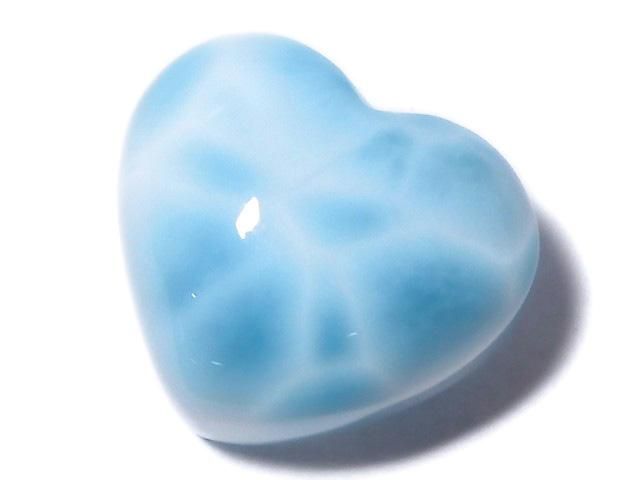 【動画】【1点もの】高品質ラリマーAAA ハート 【片穴】 1個 NO.50の画像