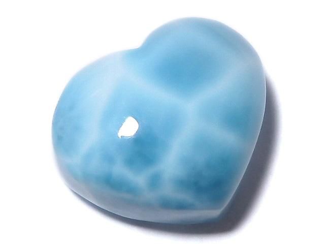 【動画】【1点もの】高品質ラリマーAAA ハート 【片穴】 1個 NO.52の画像