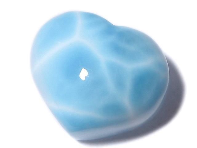 【動画】【1点もの】高品質ラリマーAAA ハート 【片穴】 1個 NO.54の画像