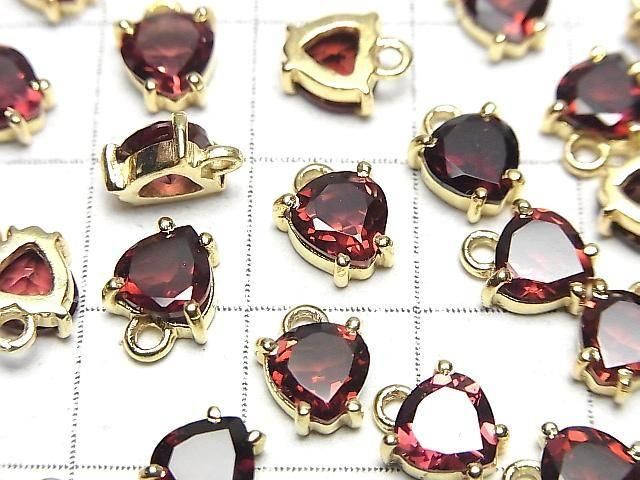 【動画】宝石質モザンビーク産ガーネットAAA 枠留めマロンファセットカット6×6.5mm 18KGP 2個 サムネイル2