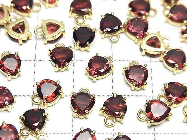 【動画】宝石質モザンビーク産ガーネットAAA 枠留めマロンファセットカット6×6.5mm 18KGP 2個 サムネイル3