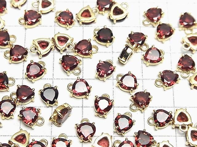 【動画】宝石質モザンビーク産ガーネットAAA 枠留めマロンファセットカット6×6.5mm 18KGP 2個 サムネイル4