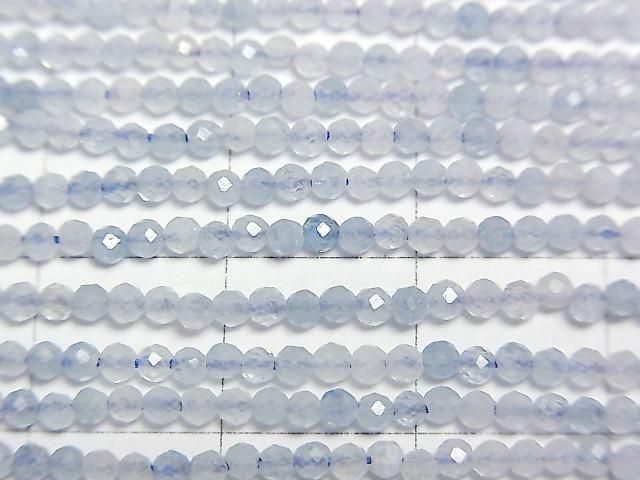 【動画】【素晴らしい輝き】アクアマリンAA+ 極小ラウンドカット2mm 1連(約38cm) サムネイル2