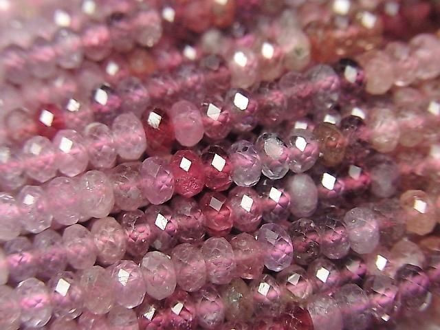 【動画】【素晴らしい輝き】マルチカラースピネルAAA- ボタンカット3.5×3.5×2.5mm カラーグラデーション 半連/1連(約37cm)の画像