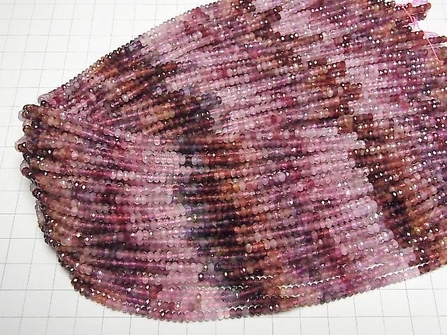 【動画】【素晴らしい輝き】マルチカラースピネルAAA- ボタンカット3.5×3.5×2.5mm カラーグラデーション 半連/1連(約37cm) サムネイル4
