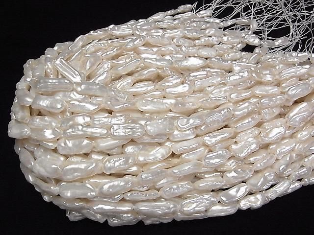 【動画】淡水真珠 ケシパールAA++ バロック11~23mm ホワイト 1連(約36cm) サムネイル4