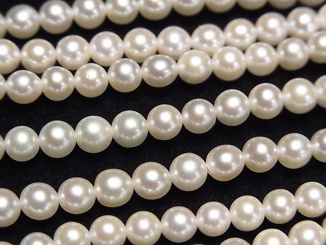 【動画】国産アコヤ真珠AAA- ラウンド4~4.5mm ホワイト 1/4連~1連(約38cm)の画像