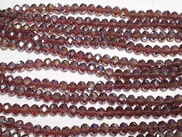 【動画】ガラスビーズ ボタンカット6×6×4.5mm クリアレッド シルバー~AB 1連(約38cm) サムネイル3