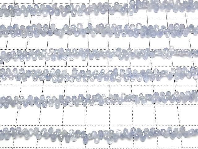 【動画】宝石質セイロンサファイアAAA- ドロップ ブリオレットカット 半連/1連(約18cm) サムネイル4