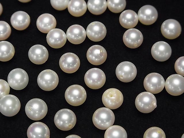 【動画】【粒売り】国産アコヤ真珠AAA- ラウンド6~6.5mm ホワイト 【片穴】 3粒 サムネイル3