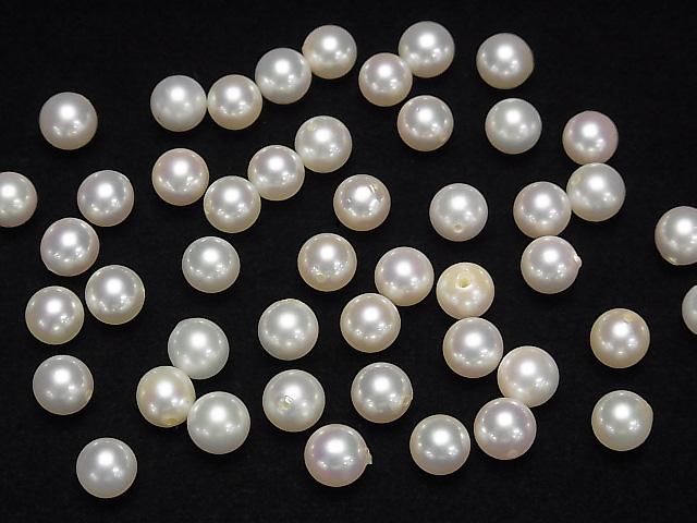 【動画】【粒売り】国産アコヤ真珠AAA- ラウンド6~6.5mm ホワイト 【片穴】 3粒 サムネイル4