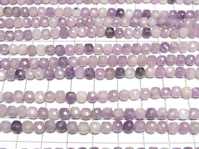 【動画】【素晴らしい輝き】レピドライトAA キューブカット4.5×4.5×4.5mm 1連(約36cm) サムネイル3