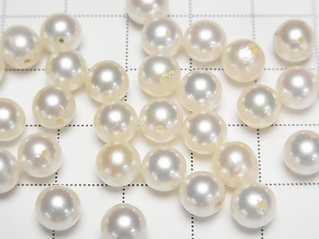 【動画】【粒売り】国産アコヤ真珠AAA- ラウンド7mm ホワイト 【片穴】 1粒 サムネイル2