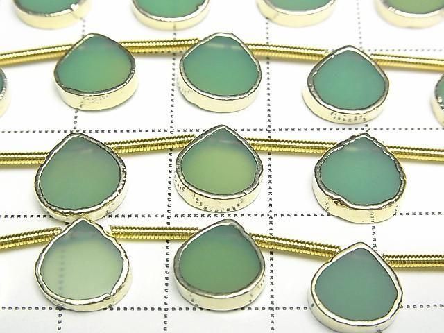 【動画】アップルグリーンカルセドニー 枠留めマロン 半連/1連(約17cm) サムネイル2