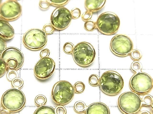 【動画】宝石質ペリドットAAA 枠留めラウンドファセットカット6×6mm 18KGP 3個 サムネイル2