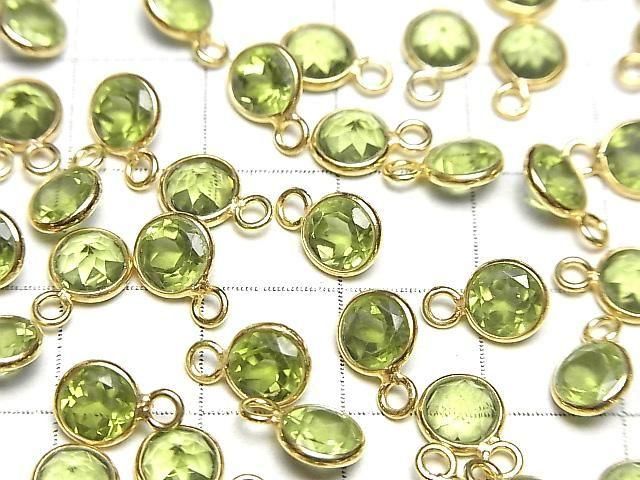 【動画】宝石質ペリドットAAA 枠留めラウンドファセットカット6×6mm 18KGP 3個 サムネイル3