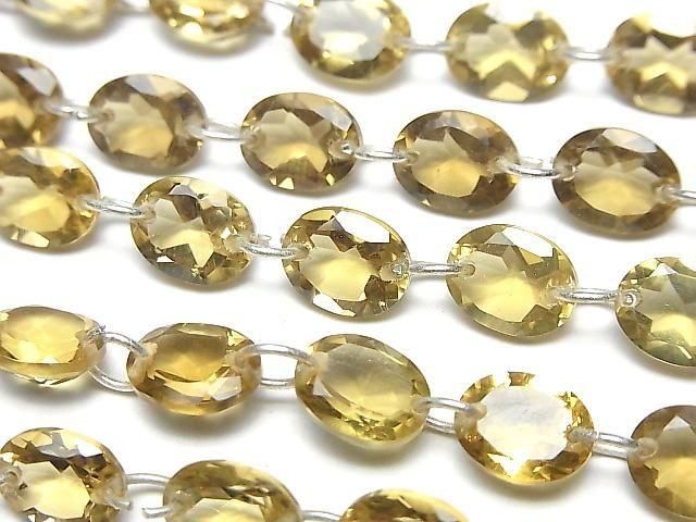 【動画】宝石質ビアクォーツAAA オーバルファセットカット9×7mm 【ダブルホール】 【ライトカラー】 1連(16粒)の画像