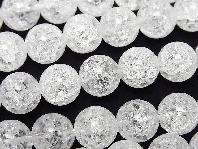 【動画】クラッククリスタル(溶錬水晶) ラウンド10mm 1連(約36cm)の画像