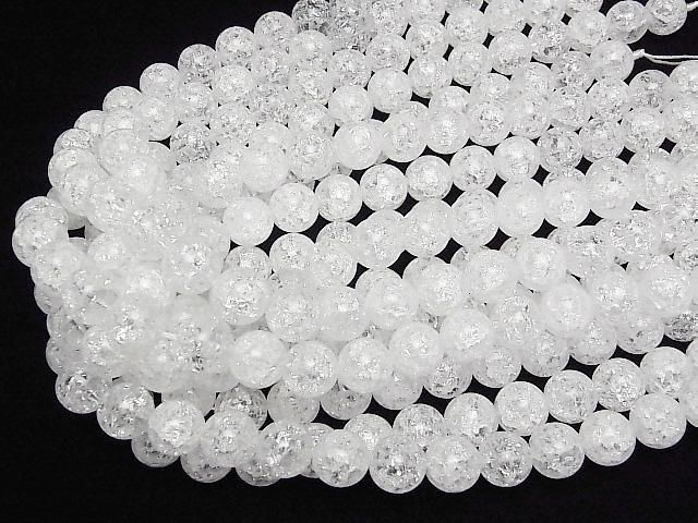 【動画】クラッククリスタル(溶錬水晶) ラウンド12mm 1連(約36cm) サムネイル4