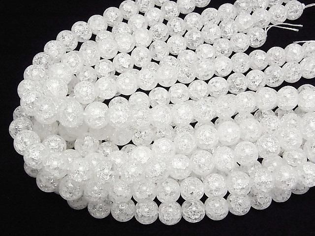 【動画】クラッククリスタル(溶錬水晶) ラウンド14mm 1連(約35cm) サムネイル4