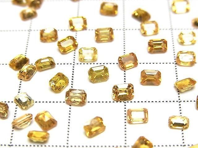 【動画】宝石質イエローサファイアAAA ルース レクタングルファセットカット4×3mm 3粒 サムネイル2