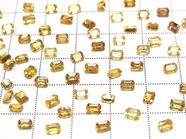 【動画】宝石質イエローサファイアAAA ルース レクタングルファセットカット4×3mm 3粒 サムネイル3
