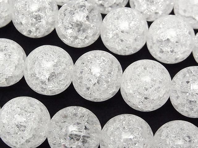 【動画】クラッククリスタル(溶錬水晶) ラウンド16mm 1連(約35cm)の画像