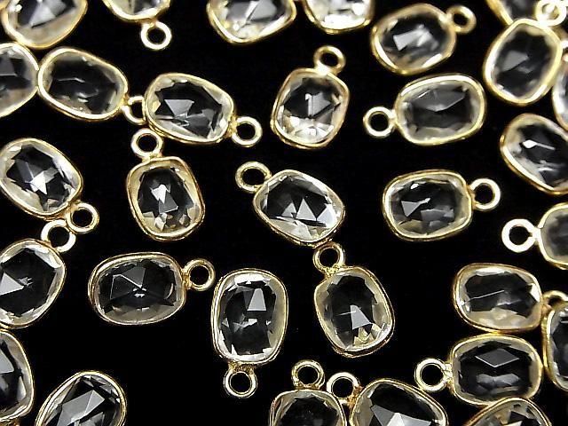 【動画】宝石質クリスタルAAA 枠留めレクタングル~オーバルカット9×7mm 18KGP 3個 サムネイル3
