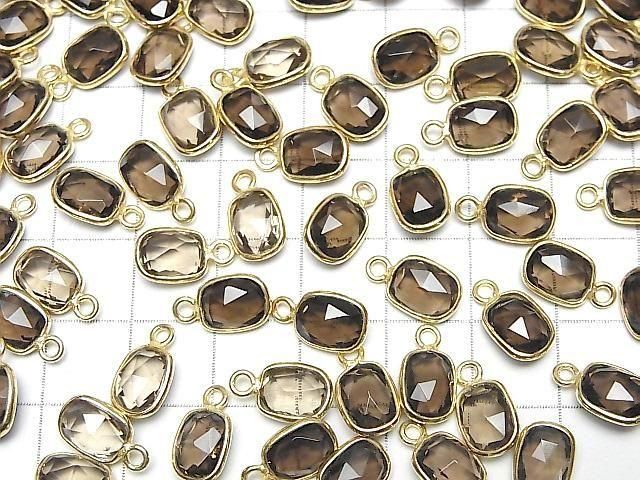 【動画】宝石質スモーキークォーツAAA 枠留めレクタングル~オーバルカット9×7mm 18KGP 3個 サムネイル4